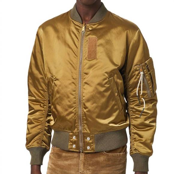 NEW DIESEL men's reversible multi pocket zip up jacket in brown/blue - Picture 2 of 2